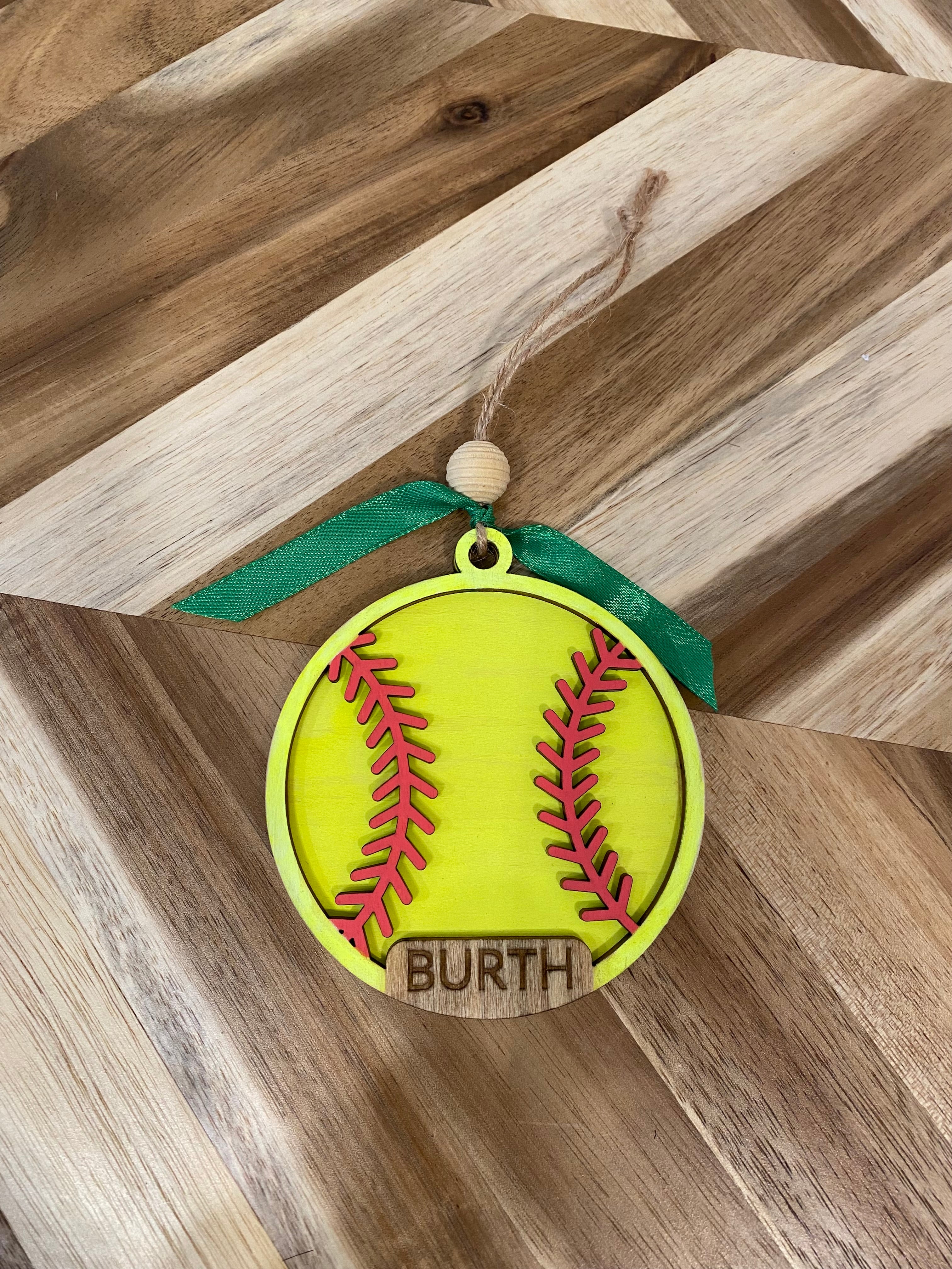 Custom Softball Ornament