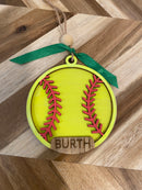 Custom Softball Ornament
