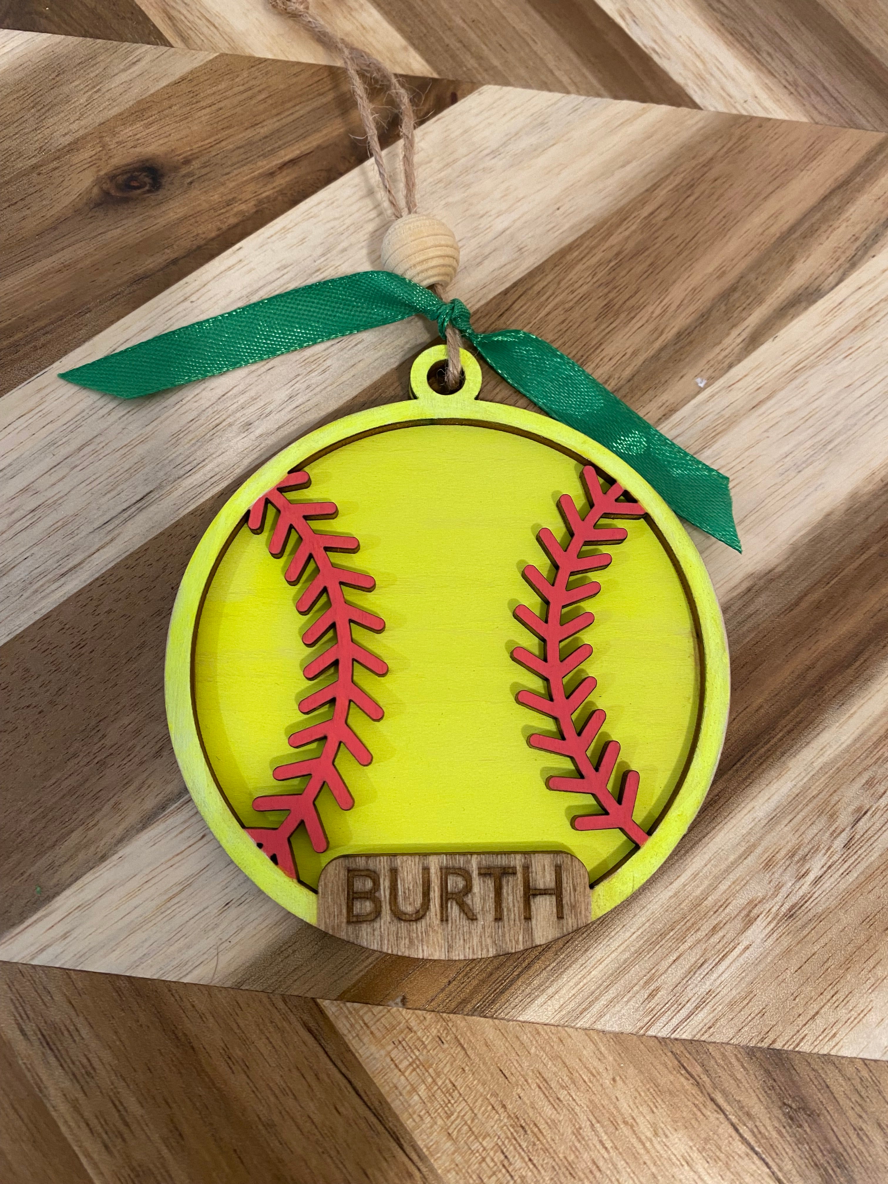 Custom Softball Ornament
