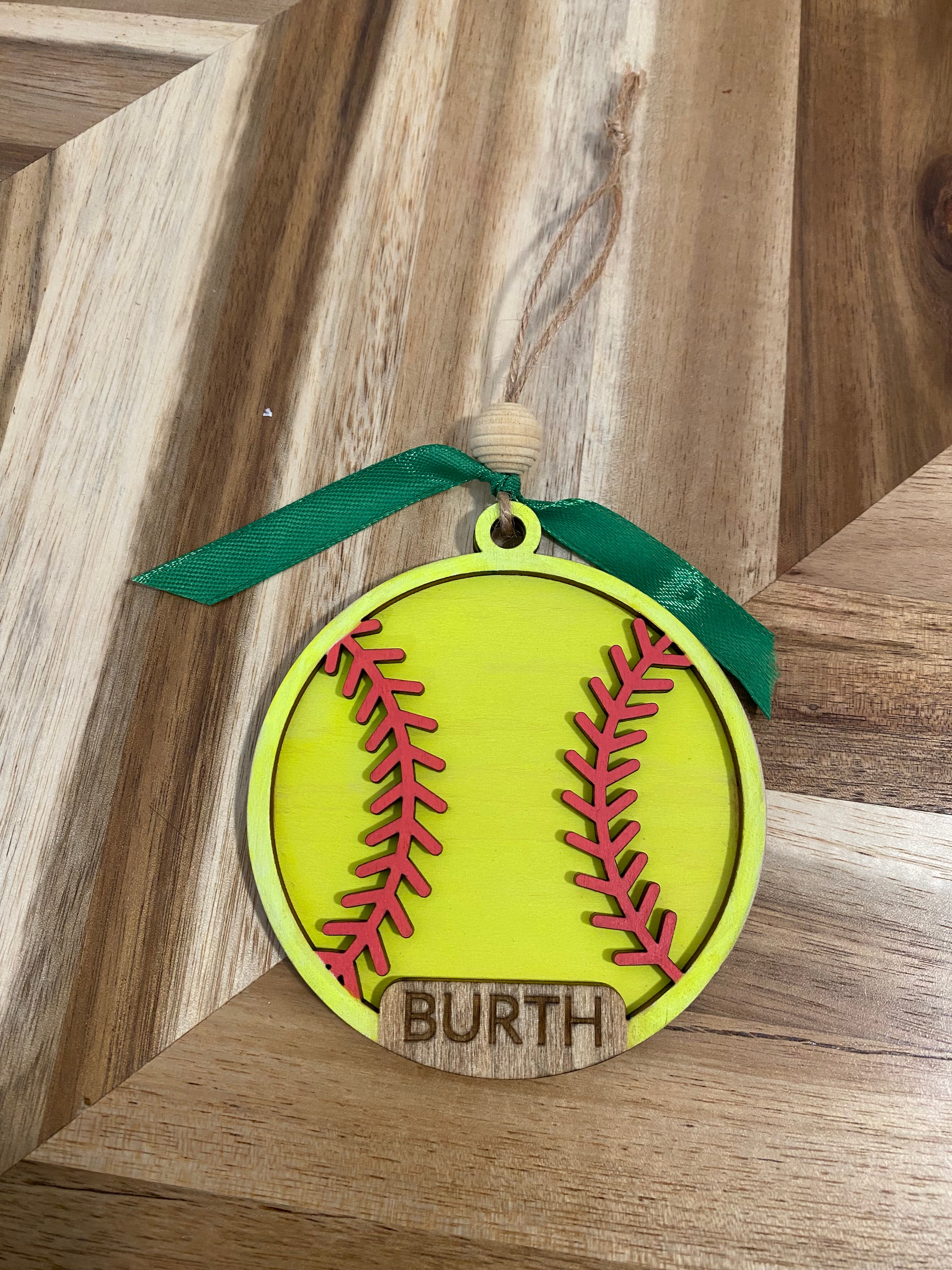Custom Softball Ornament