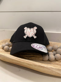 Baseball UV Printed Leather Heart w/Bats Custom Name and or Number
