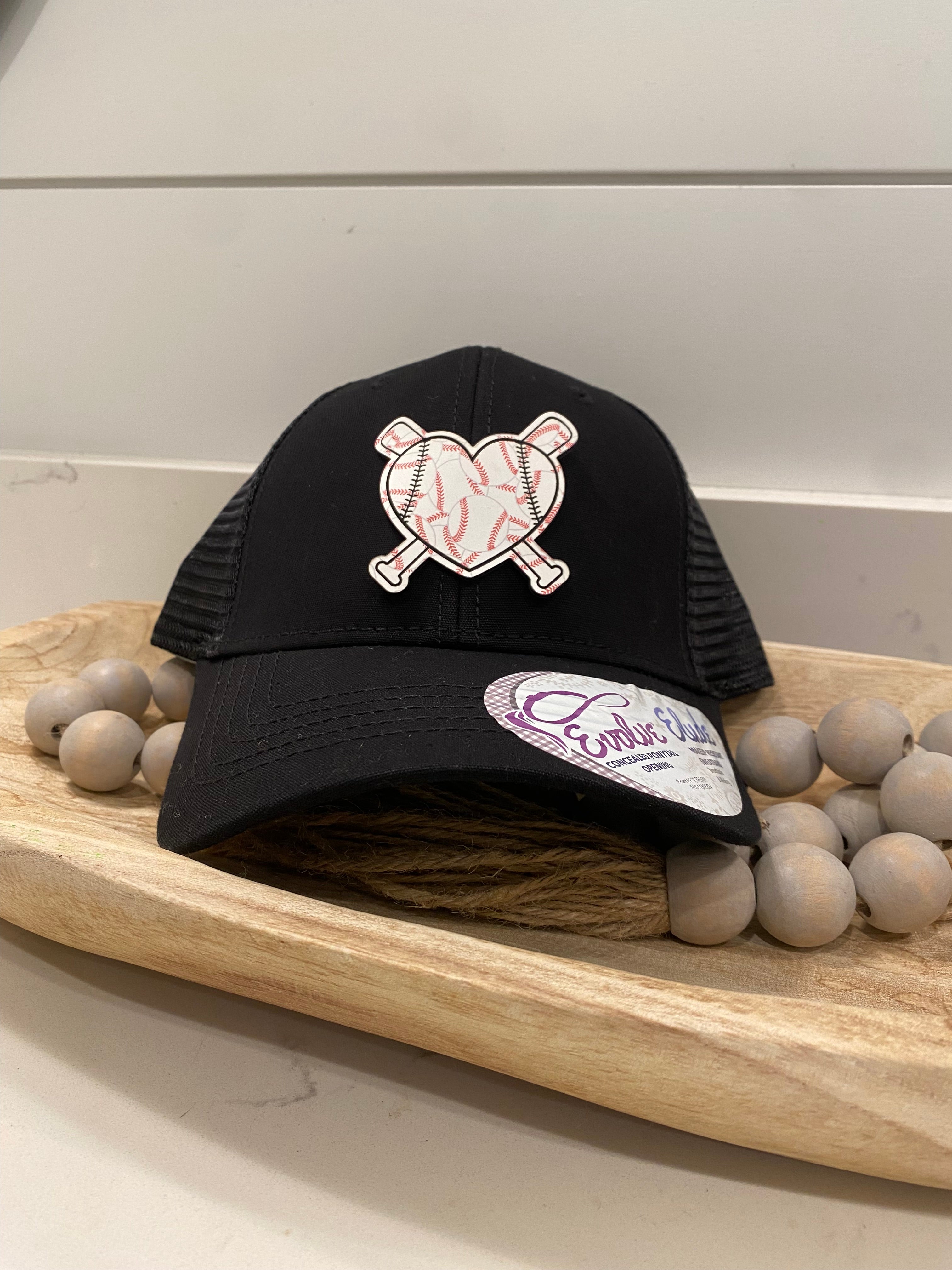 Baseball UV Printed Leather Heart w/Bats Custom Name and or Number