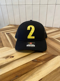 Custom Softball Leather Large Number Hat