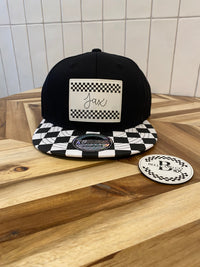 Custom Cursive Name Racing Stripes Patch MX Hat