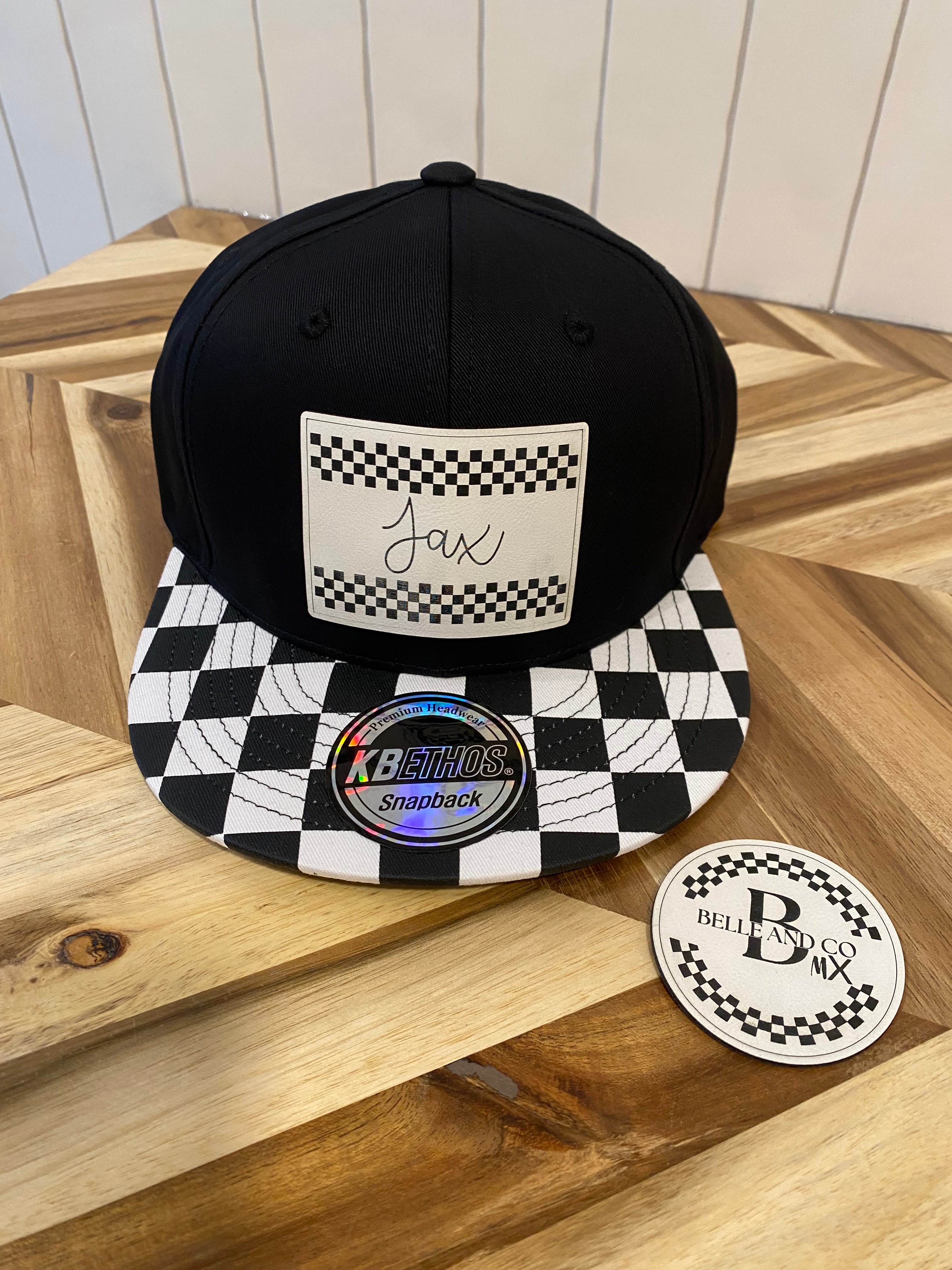 Custom Cursive Name Racing Stripes Patch MX Hat