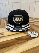 Custom Oversized Black Nameplate Checkered Brim Hat