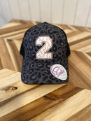 Custom Baseball Leather Large Number Hat