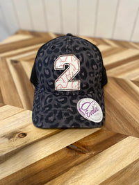 Custom Baseball Leather Large Number Hat