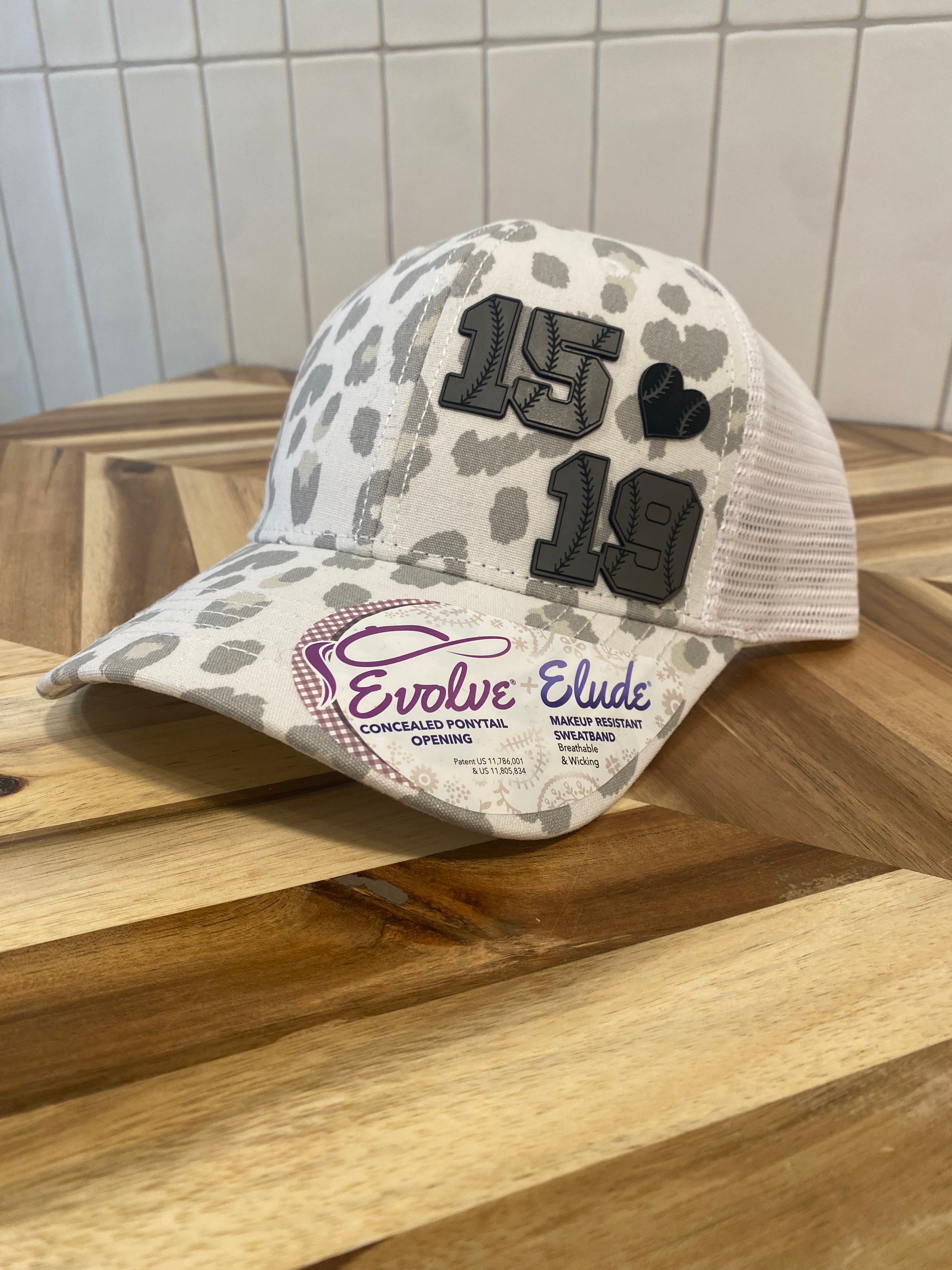 Custom Baseball/Softball Number w/Laces & Heart Hat
