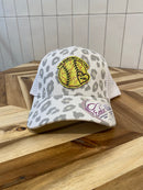 Softball UV Printed Leather w/Heart Ball Custom Name and or Number
