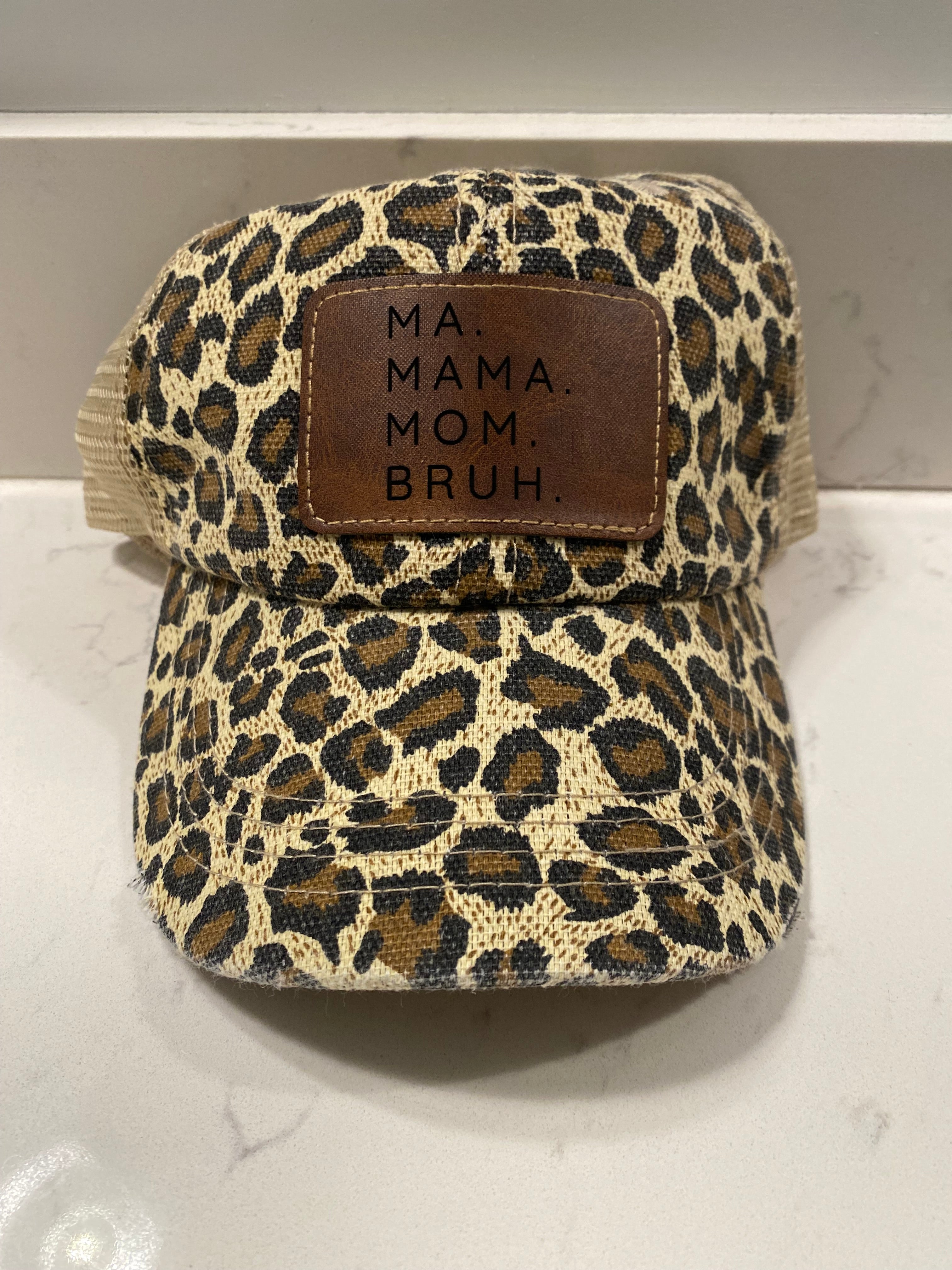 Ma Mama Mom Bruh Animal Print Hat