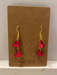Small Ascending Heart Earrings