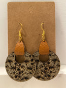 Gray and White Floral Two Sided Earring