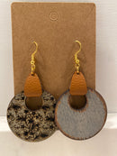 Gray and White Floral Two Sided Earring
