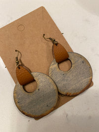 Black and White Floral Earrings