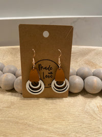 Triple Hoop Earring With Leather