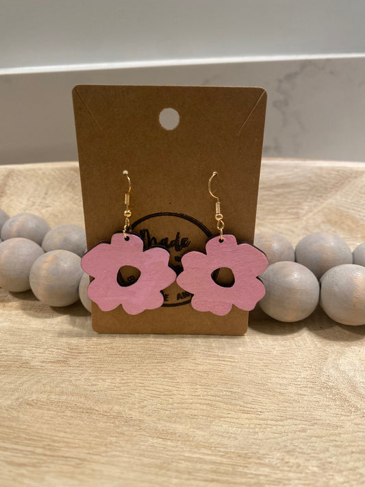 Floral Wooden Earring