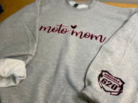 Moto Mom Custom Sweatshirt with Sleeve Nameplate