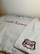 Moto Mom Custom Sweatshirt with Sleeve Nameplate