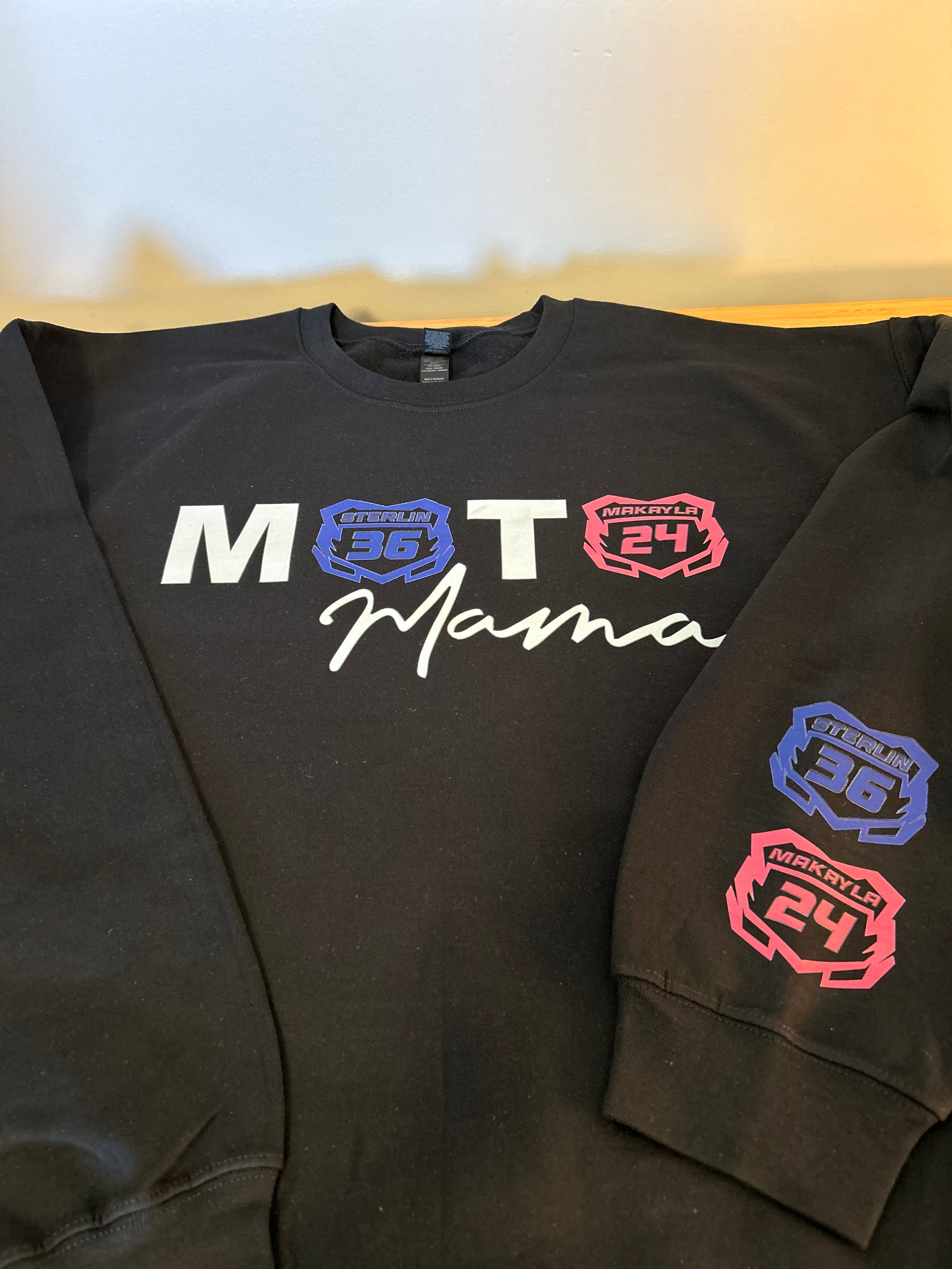 Custom Moto Mom Nameplate Sweatshirt