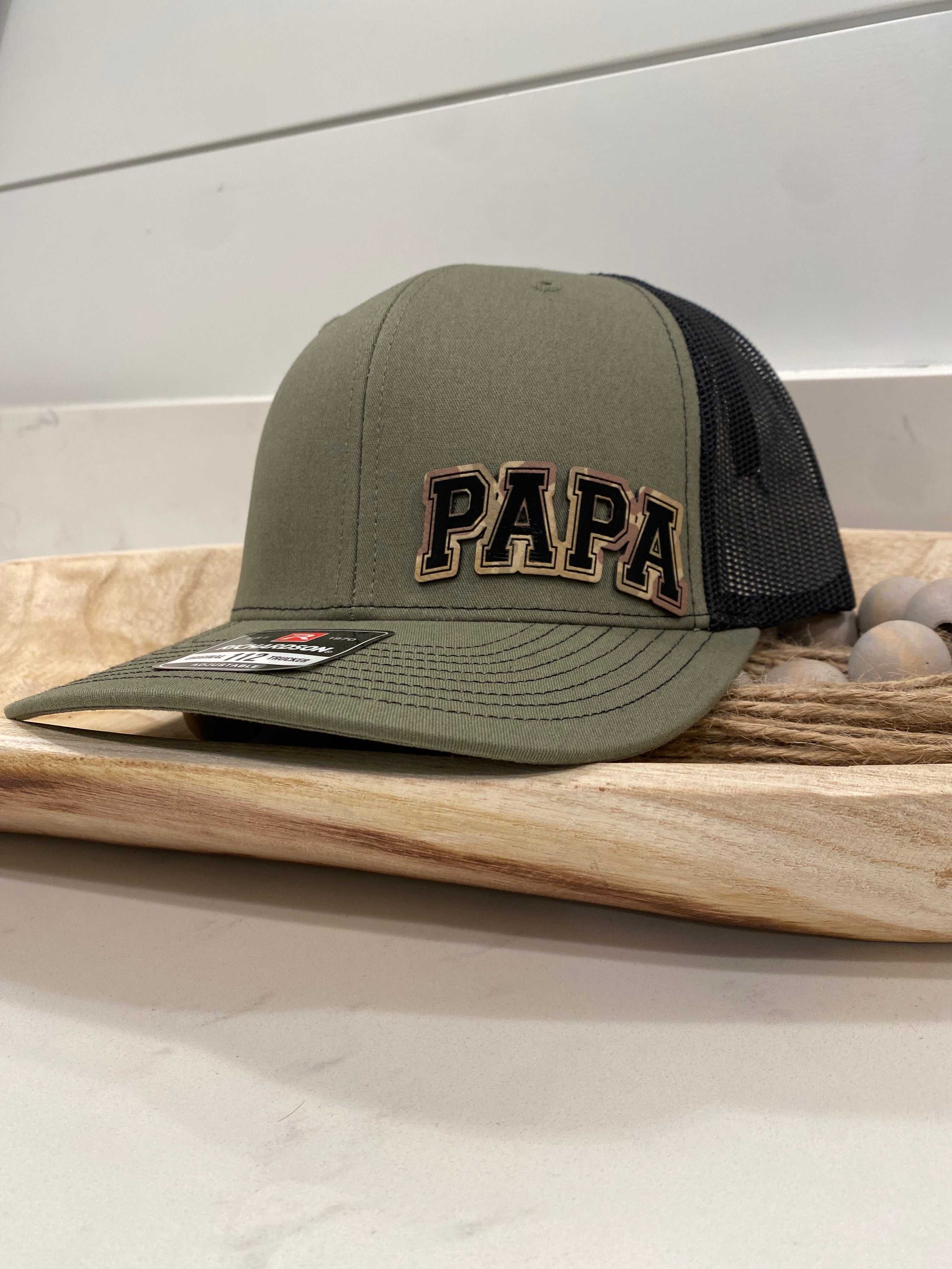 Papa Camo Leather Hat