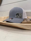 Carbon Fiber Leather Fishing Hook and Antler American Flag Hat