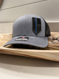 Distressed Flag with Blue Line
