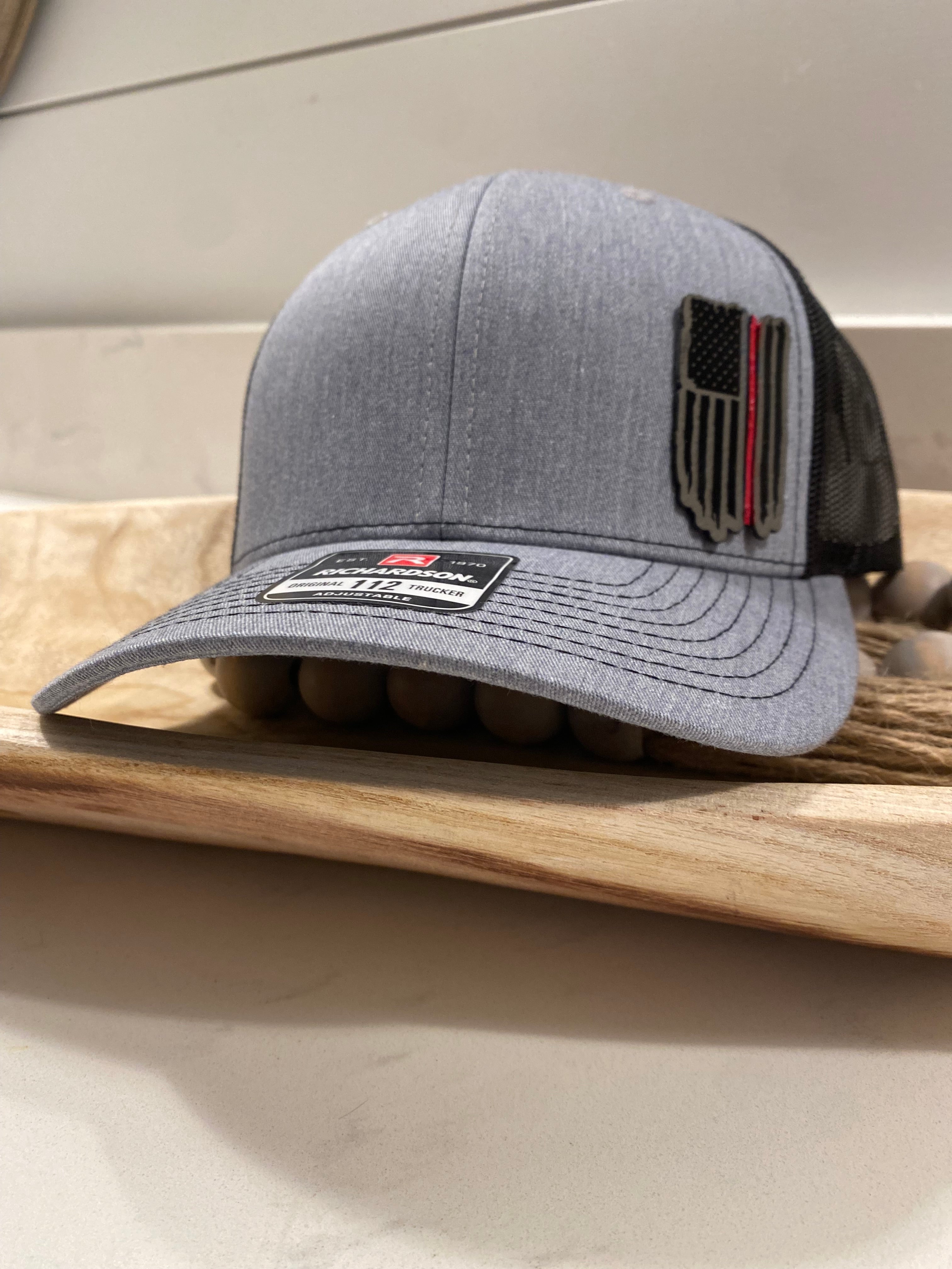 Distressed Flag with Red Line