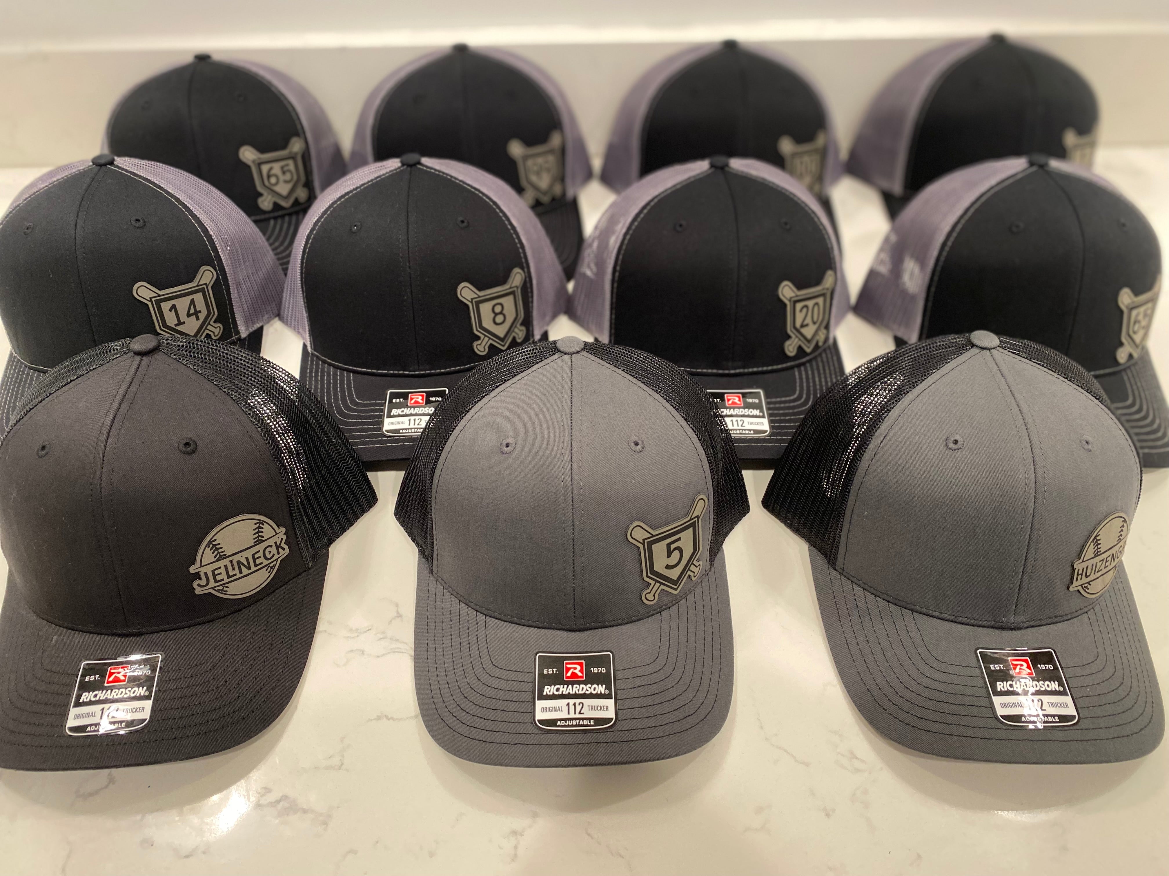 Custom Softball/Baseball Hat with Home Plate/Bats and Custom Number