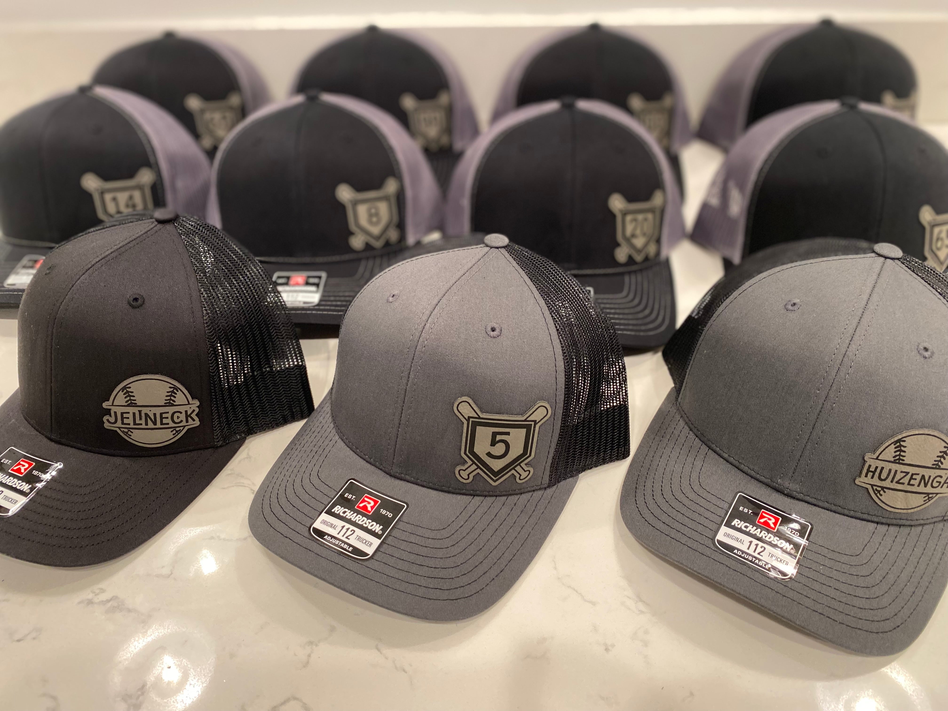 Custom Softball/Baseball Hat with Home Plate/Bats and Custom Number