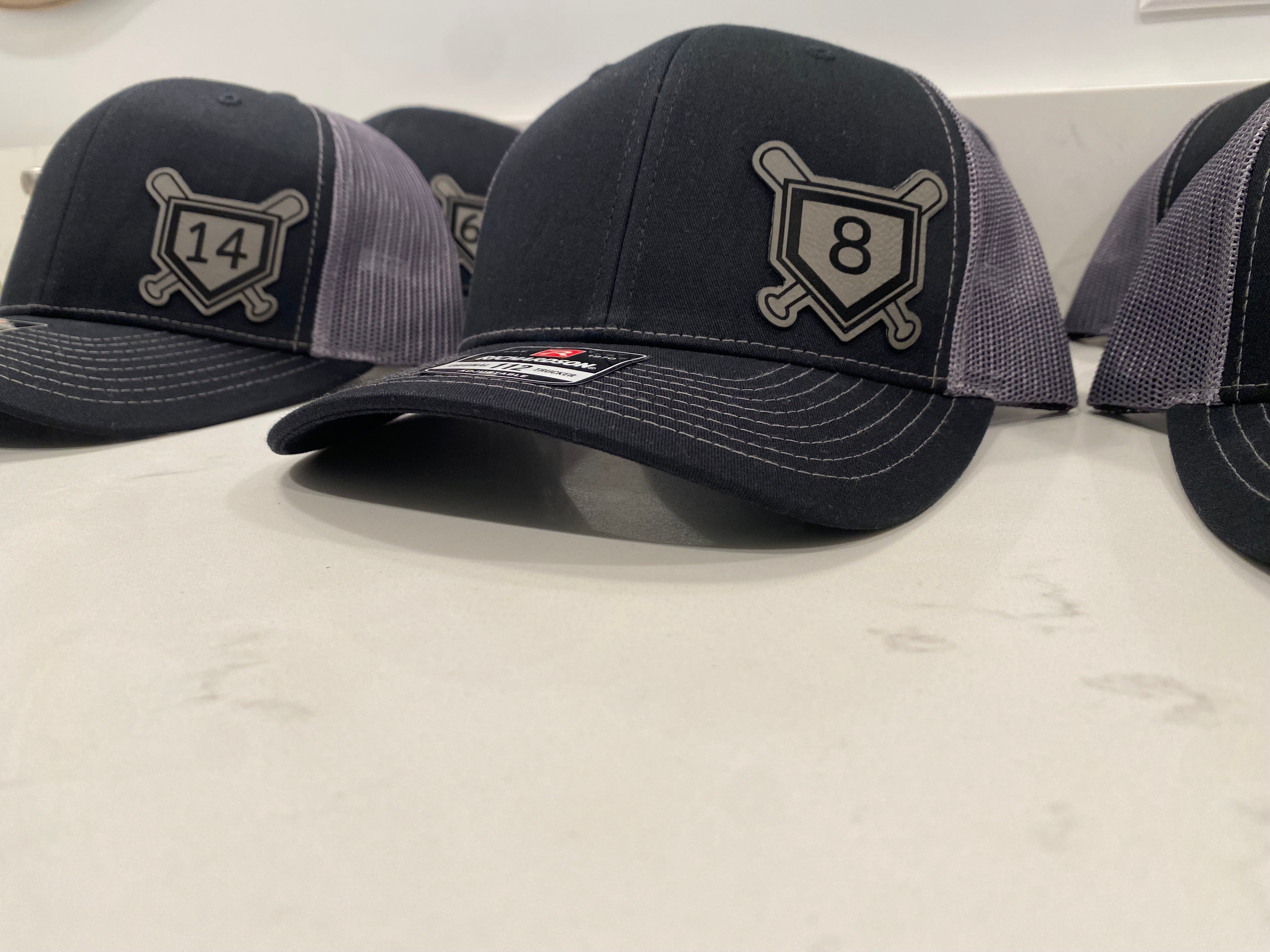 Custom Softball/Baseball Hat with Home Plate/Bats and Custom Number