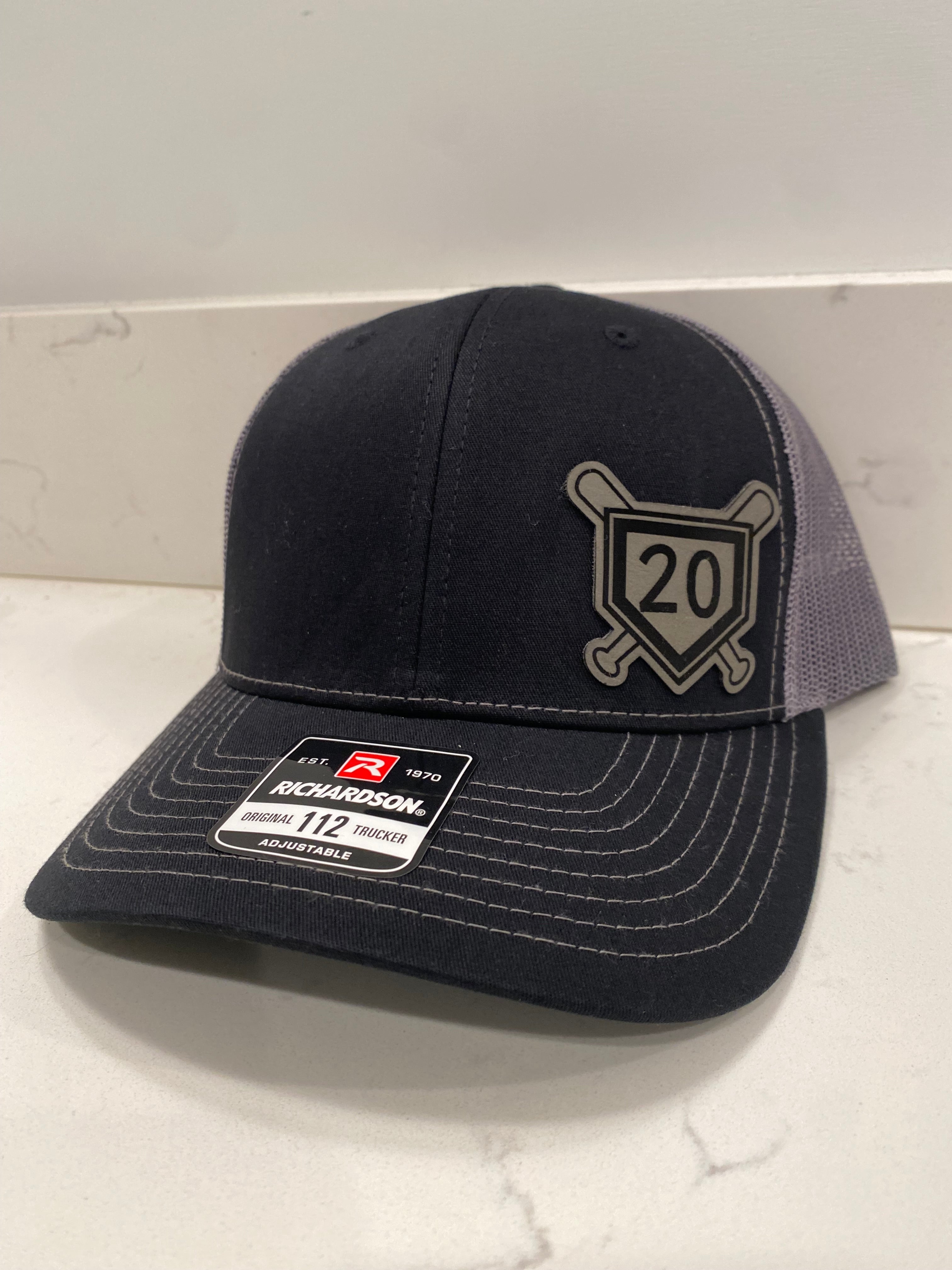 Custom Softball/Baseball Hat with Home Plate/Bats and Custom Number