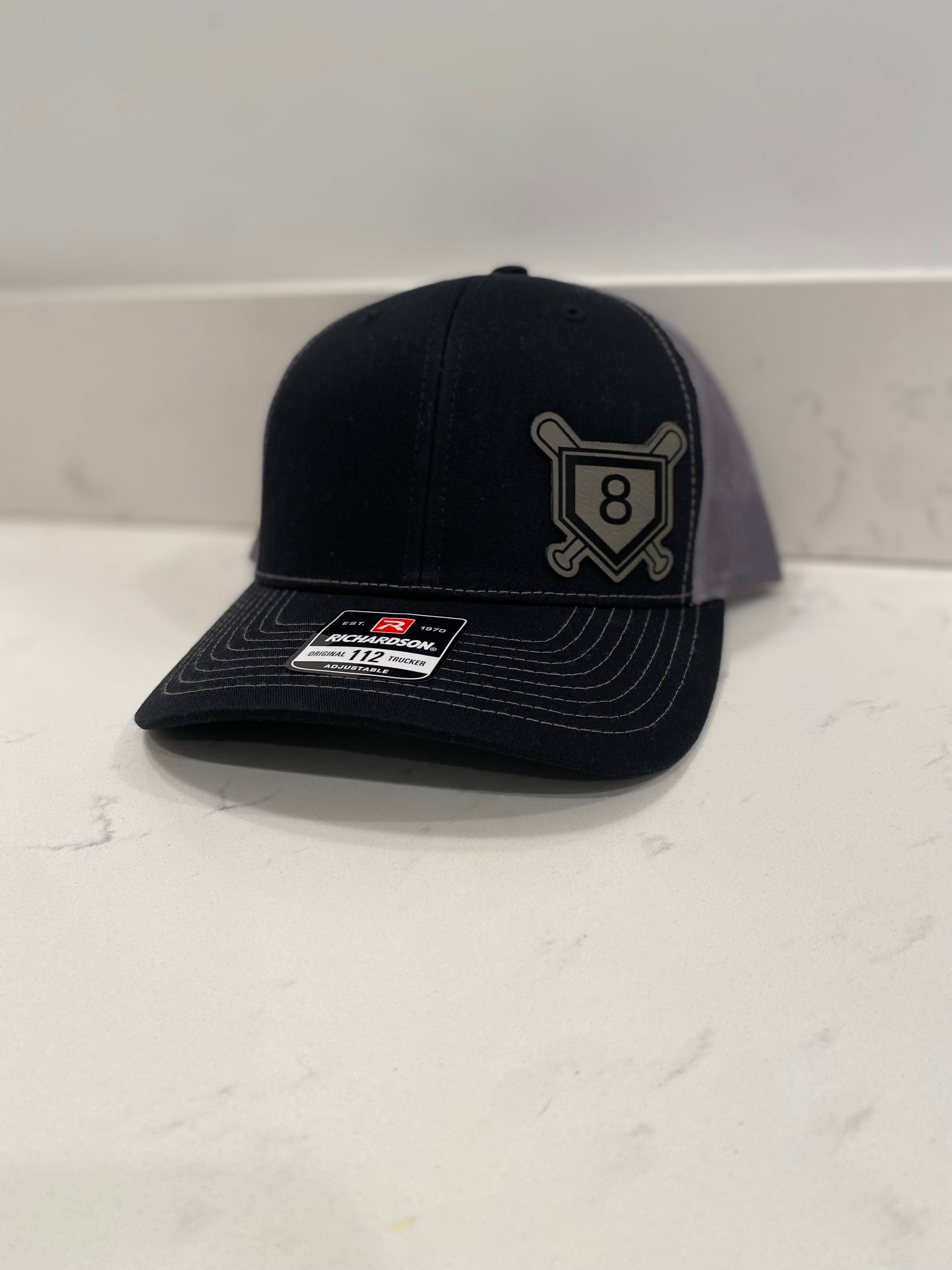 Custom Softball/Baseball Hat with Home Plate/Bats and Custom Number