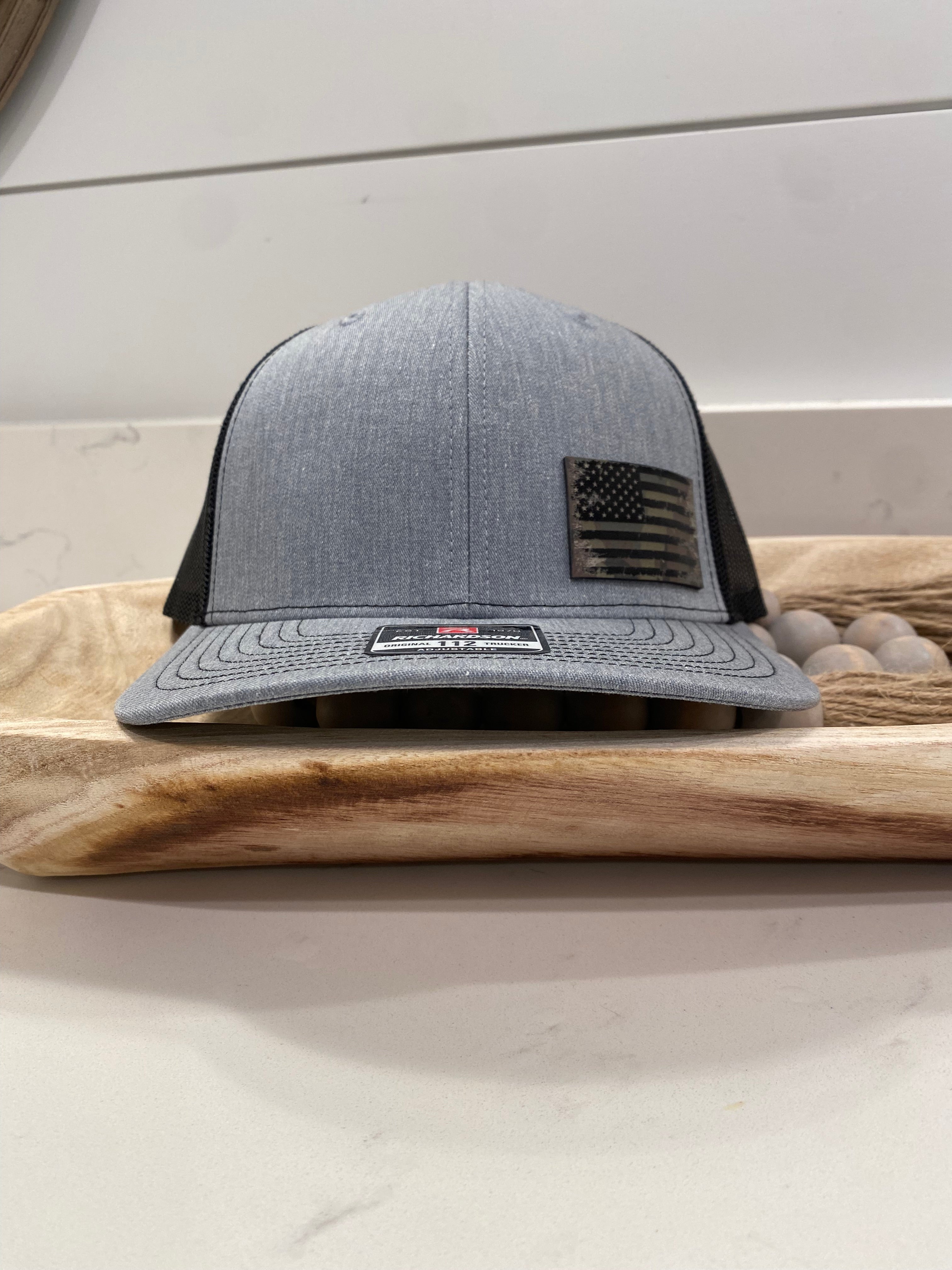 Distressed American Flag Camo Leather