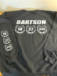 Custom Moto Mom Sweatshirt With Back Design & Sleeve Nameplates
