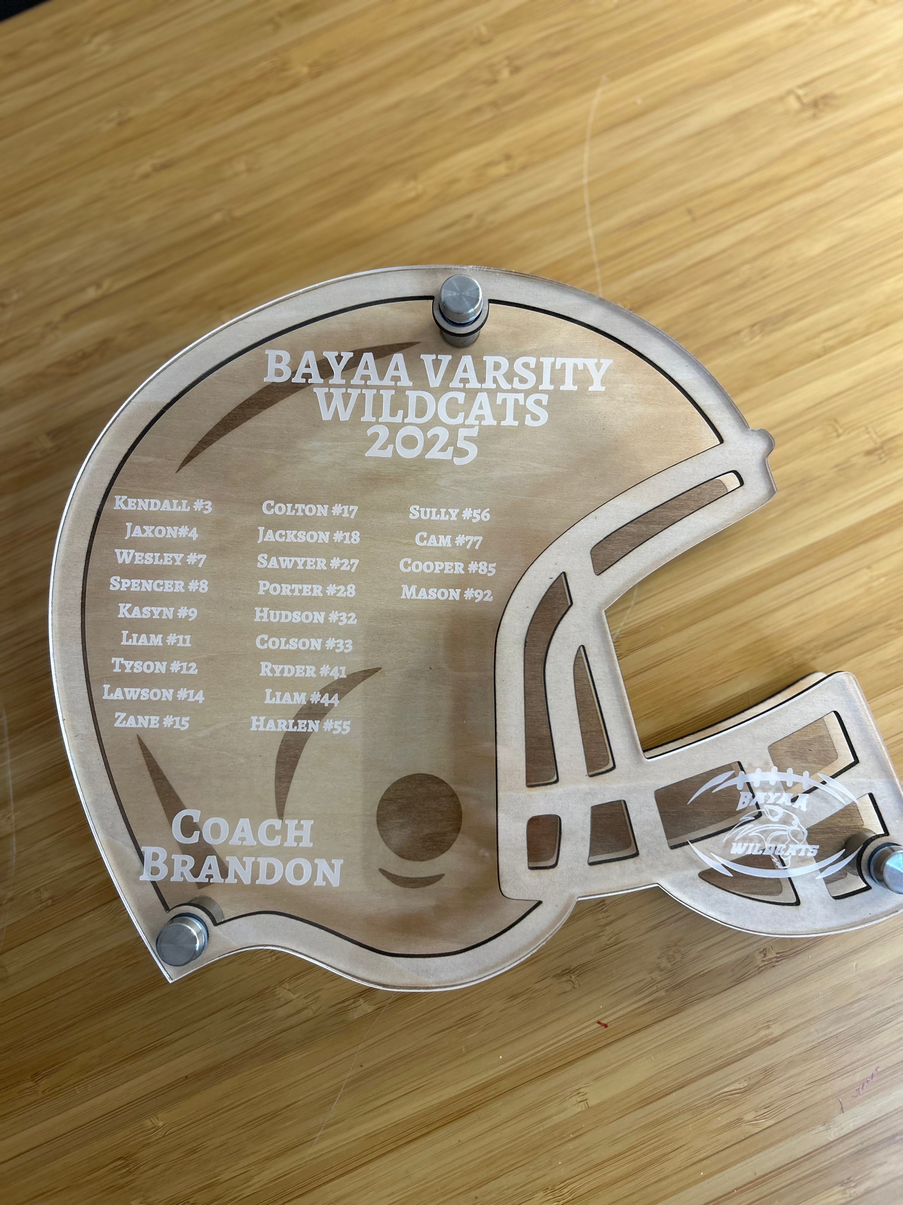 Custom 8X10 Football Coach Award