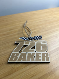 Custom Wooden Motocross Number with Name Ornament