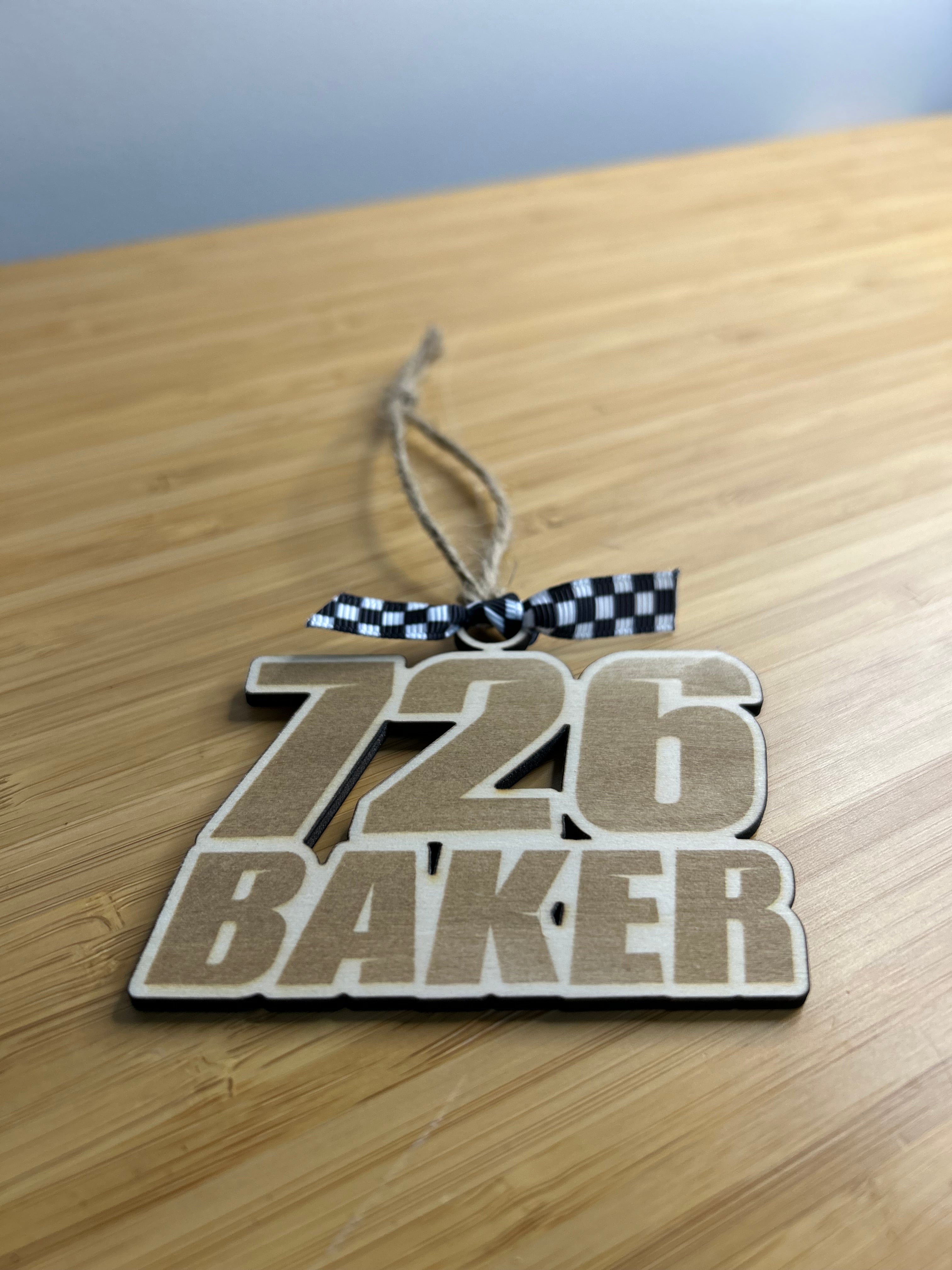 Custom Wooden Motocross Number with Name Ornament