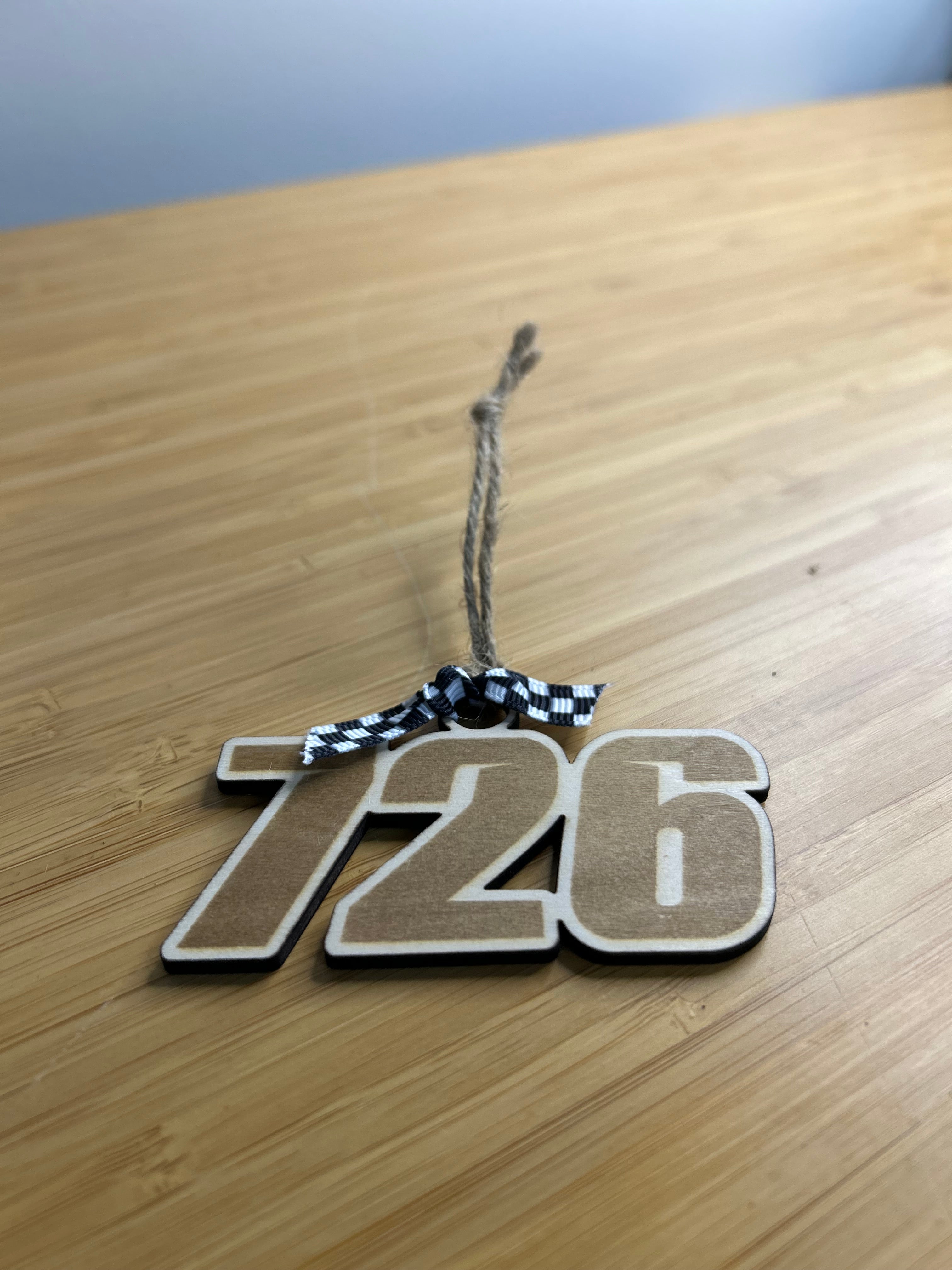 Custom Wooden Motocross Number Ornament