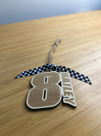 Custom Wooden Motocross Number with Name Ornament