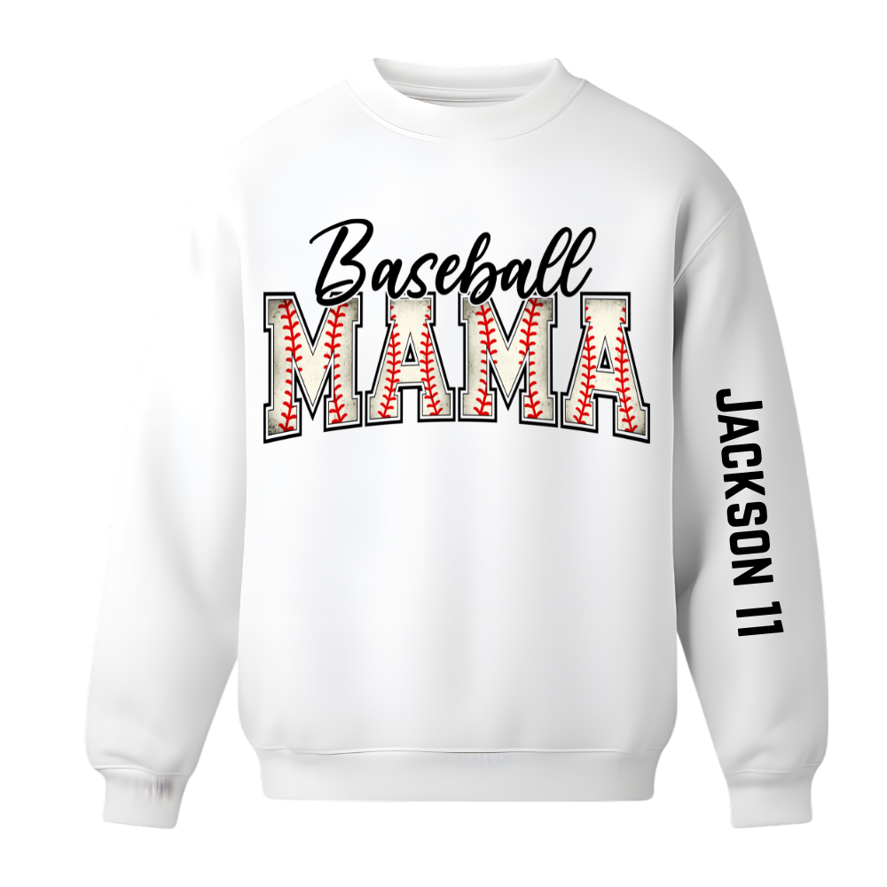 Sports Mama Crewneck w/Sleeve Personalization Various Sports Available