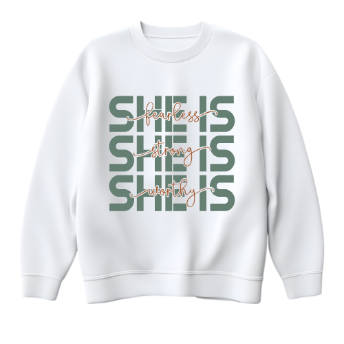 "She Is" Crewneck Collection 26 Designs Available