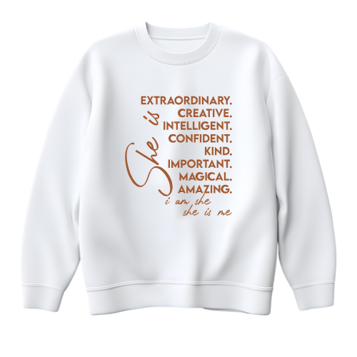 "She Is" Crewneck Collection 26 Designs Available