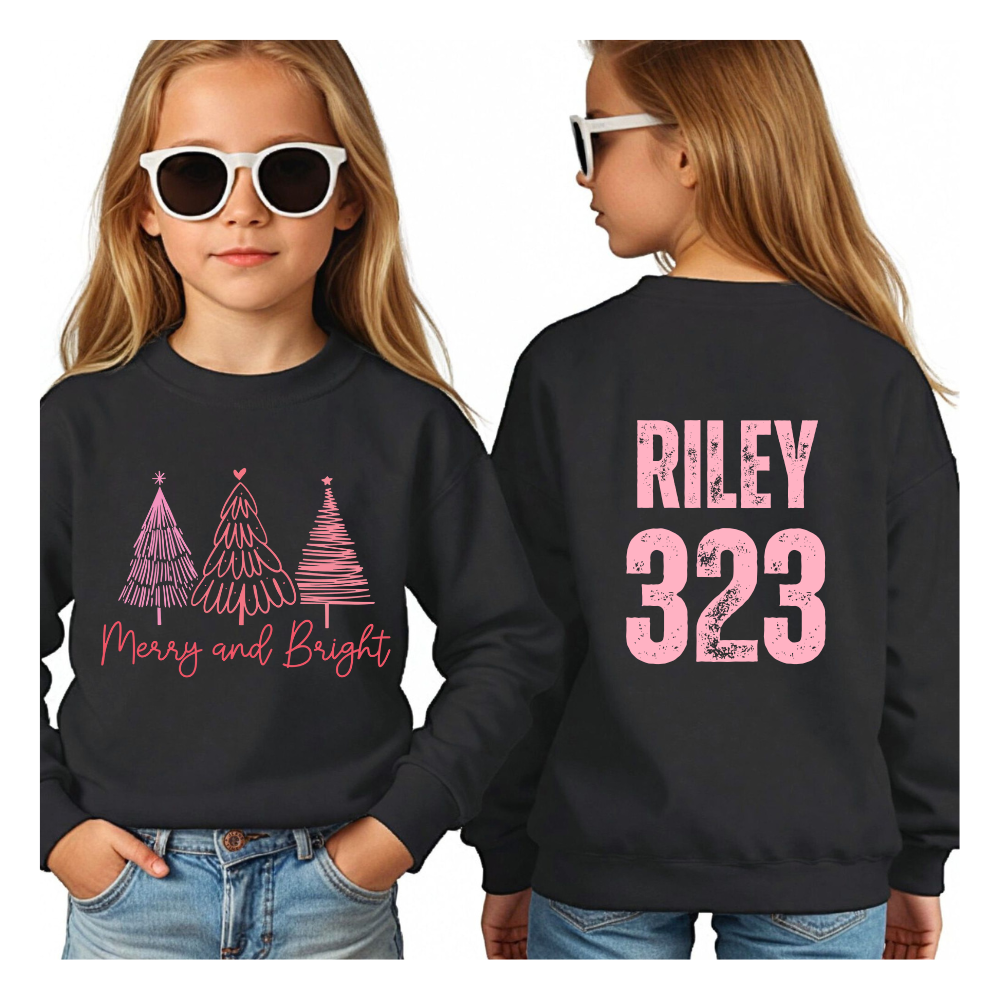 Merry and Bright Christmas Tree Custom MX Pullover Hoodie