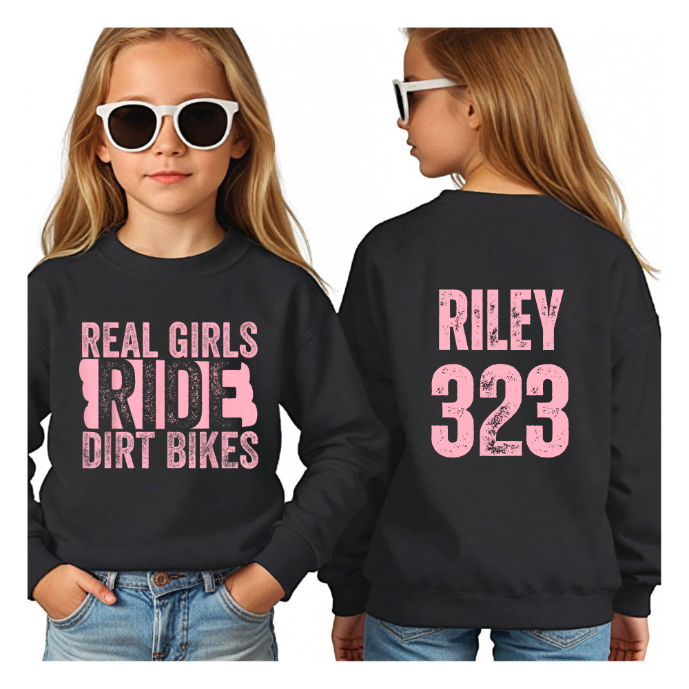 Real Girls Ride Dirt Bikes Custom Pullover Hoodie