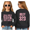 Real Girls Ride Dirt Bikes Custom Pullover Hoodie