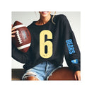 Custom Belle and Co Distressed Football Sweatshirt