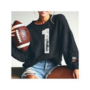 Custom Belle and Co Distressed Football Sweatshirt