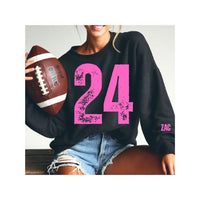 Custom Belle and Co Distressed Football Sweatshirt