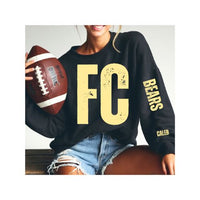 Custom Belle and Co Distressed Football Sweatshirt